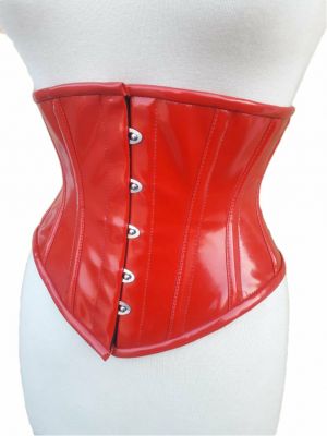 Under Bust  Red PVC Corset